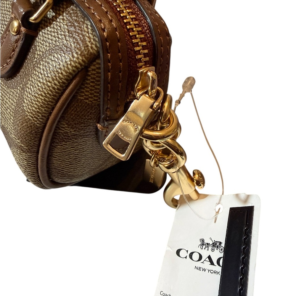Coach Mini Satchel in Brown Signature Canvas with Gold Hardware 🤎 - Picture 3 of 15